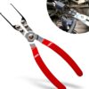 1 PC Automotive Relay Extraction Pliers, 8.85″ x 2.2″ x 0.98″ 45# Steel Long Fuse Non-destructive Detach Non-slip Handle Pulling Pliers for Small Spaces, Universal Repair Accessories (Red)