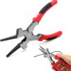 1 PC Car 8″ Welding Pliers, Multi-purpose A-type Ground Wire Cutting Tip Clamping Flat Nose Pliers, Anti-slip Handle + Steel Plier Head Hand Tool, Universal for Cars Repair Accessories (Red)