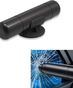 1 PC Car Safety Hammer Window Breaker, Seat Belt Cutter Two-in-one Multifunctional Emergency Escape Tool, Portable One-Second Window Emergency Accessories, Universal for Most Cars (Black)