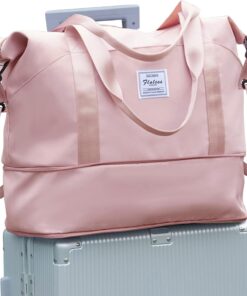 Travel Duffel Bag, Sports Tote Gym Bag, Shoulder Weekender Overnight Bag for Women