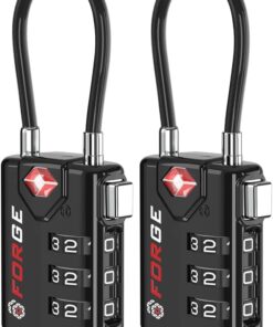 TSA Approved Cable Luggage Locks, Re-settable Combination with Alloy Body
