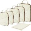 BAGSMART Compression Packing Cubes for Travel, 6 Set Travel Packing Cubes for Suitcases, Compression Suitcases Organizers Bag Set for Travel Essentials, Lightweight Packing Organizers White Opal BAGSMART Compression Packing Cubes for Travel, 6 Set Travel Packing Cubes for Suitcases, Compression Suitcases Organizers Bag Set for Travel Essentials, Lightweight Packing Organizers White Opal