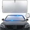 Car Windshield Sunshade with Opening, Car Sun Shade Windshield Foldable, Universal Portable Car Accessories Car Sunshade, Keeps Interior Cool, Fits Most Cars, Trucks, SUVs (M: 59×29.5 inch)