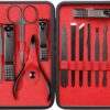 Nail Clippers Sets High Precisio Stainless Steel Nail Cutter Pedicure Kit Nail File Sharp Nail Scissors and Clipper Manicure Pedicure Kit Fingernails & Toenails with Portable stylish case (Black)
