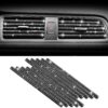 SINGARO 10 Pieces Car Air Conditioner Bling Air Outlet Decorative Strips, Shiny Rhinestone Bendable Decorative Strips, Universal for Most Air Outlets, Car Interior Accessories(Black)