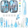 Baby Grooming Kit, Infant Safety Care Set with Hair Brush Comb Nail Clipper Nasal Aspirator,Baby Essentials Kit for Newborn Girls Boys (Blue-25 in 1)