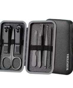 Mens Nail Grooming Kit Manicure Set Male Grooming Kit Nail black Care 7-piece Clipper Set Fingernail Clipper Finger And Toe Nail Clipper Set Finger nail Travel Nail Tool Kit professional