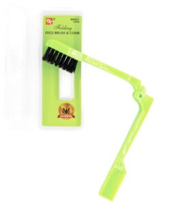 Edge Brush & Comb – Foldable, Durable, Compact, Convenient, Easy to Carry, Multi-Functional, A Protectable Case Included Brush & Comb (Lime)