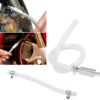 2 PCS Car Brake Exhaust Hose, PVC Rubber + Metal Thickened Pipe Wall One-way Check Valve Easy to Clean Refueling Pipe, Cleaning Repair Accessories, Suitable for Most Motorcycles (Silver)