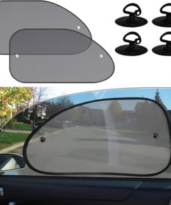 2 PCS Car Window Shades for Baby, Sun Shade for Car Side Window, Car Cooling Window Covers with Suction Cups, Universal Driver Passenger Window Screens for Most Cars, Trucks and Vans