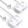 2 Pack Cruise Essentials, 5 Ft Flat Extension Cord, 3 Outlets 4 USB Ports(2 USB C) Flat Plug Power Strip, USB Charging Station with Non Surge Protector for Cruise Ship, Travel, Dorm Room Essentials