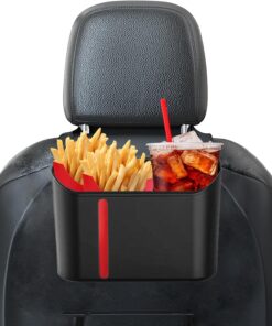 2 Pack Headrest Cup Holder for Back Seat – Car Cup Holders Backseat Tissue Organizer, Automotive Interior Accessories for Roadtrip