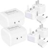 2 Pack Travel Plug Adapter International, Universal Power Adapter Worldwide, All in One Travel Essentials Perfect for European US, EU, UK, AU 160 Countries, White