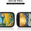 2 Pcs Luggage Handle Wraps Neoprene Suitcase Handle Cover Premium Luggage Tags & Handle Wraps Set – Easy Identification and Unique Design for Suitcases – Travel Essentials for Flying (Art Painting 2)