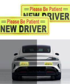 2PCS Student Driver Magnet for Car,Reflective New Driver Sticker Car Decorations for Safety Warning,Essential Please Be Patient Student Driver Magnet Car Accessories (Yellow 1)