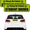 2PCS Student Driver Sticker Magnet for Car, Removable Reflective New Drivers Sticker Safety Warning Decal, Please Be Patient Student Driver Magnet Signs for Car Door/Trunk/Hood/Bumpe (Green)
