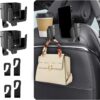 2Pack Multifunctional Car Seat Back Hooks, Universal Hanging Organizer for Cup, Phone, and Purse, Multi-Functional Headrest Hooks for Car Interior Accessories and Storage