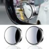 2Pack Suction Cup Car Convex Blind Spot Mirror,360° Wide Angle HD Glass Side View Mirror for Car, SUV, Truck – Universal Blind Spot Mirror,Automotive Exterior Accessories Silver