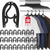 30 Pcs Travel Hangers Portable Foldable Travel Hanger Organizer, Plastic Travel Accessories Essentials Clothes Drying Rack Folding Hangers for Traveling Camping Flying RV Cruises Suitcase, Black