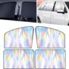 4 PCS Car Side Window Glass Sunshade, 25.19″ x 18.89″ x 12.99″ Front Side Window + 31.1″ x 19.68″ Rear Side Window Laser Reflective Sunshade, Essential Cooling Accessories in Summer (Silver)