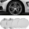 4 PCS Car Wheel Hub Center Caps, 2.36″ OD 2.2″ ID Center Caps for Rims, Snap-in ABS Wheel Center Hub Rim Caps Cover, Universal Automotive Accessories Hub Modification Decoratio（Silver）