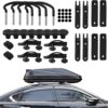 4PCS U-Shaped Roof Rack Mounting Brackets,Roof Rack Clamps for Securing Roof Box with Nuts&Roof Rack Straps,Universal Roof Rack Accessories/Cargo Carrier Replacement Parts