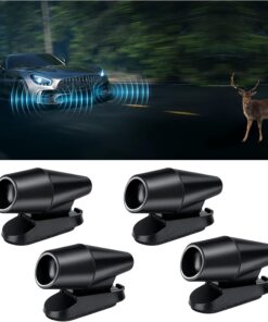 4PCS Universal Deer Whistles for Vehicles – Automotive Repellent Devices, Save a Car from Collisions, Horn Sensor Animal Alert Accessories (Black)