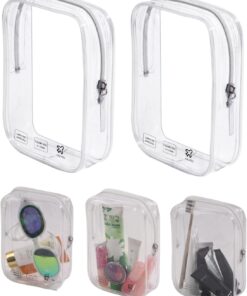 5 Pack Clear Quart Size Travel Bag TSA Approved Toiletry Bag Carry On Liquid Bag Makeup Case Long Flight Must Haves Spring Break Plane Travel Essentials for Women for Flying Sunscreen SPF Bag