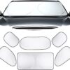 6 PCS Car Full Coverage Design Front Rear Windshield + Side Window Sunshade Kit, Privacy Anti-Scald Protection Window Sunshade Insulation Cooling Sunshade, Essential Summer Accessory (Silver) 6 PCS Car Full Coverage Design Front Rear Windshield + Side Window Sunshade Kit, Privacy Anti-Scald Protection Window Sunshade Insulation Cooling Sunshade, Essential Summer Accessory (Silver)