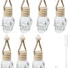 7PCS Car Diffuser Bottle,Automotive Use Car Diffuser Car Hanging Glass Bottle,Car Accessories Car Decor Car Hanging Diffuser,Skull Glass Bottle Hanging Diffuser Bottle for Cars