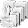 8-Piece Deluxe Compression Packing Cubes Travel – Maximize Space In Luggage With Double Capacity Design, Luxury Compressible Packing Cubes For Travel, Large, Small, & Medium Set