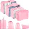 8 Set Packing Cubes for Suitcase, Compression Packing Cubes for Carry on Suitcases, Luggage Organizer Packing Cubes for Travel Essentials, Large Mesh Luggage Packing Cubes for Suitcases