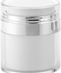 Airless Pump Jar, Air Pump Container for Cream, Pump Moisturizer Container Travel Essentials, Empty Cream Subpackage Jar Vacuum Bottle Dispenser with Lid for Skincare Face Makeup Lotion (1.7 oz/50ml *2)