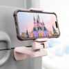 Airplane Travel Essentials Phone Holder, Klearlook Universal Flight Essentials Phone Mount with Multi-Directional 360° Rotation, Travel Must Haves Handsfree Gadgets for Flying, Table or Outdoor-Pink