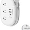 Alitayee USB C Travel Power Strip,Portable Power Strip with 3 Outlets 3 USB Ports Fast Charge, USB Extension Cord with Flat Plug and 4ft Wrapped Around Extension Cord for Cruise Travel Home Office