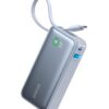 Anker Nano Power Bank, 10,000mAh Compact Portable Charger Battery Pack with Built-in USB C Cable, 30W Max Output with 1 USB-C, 1 USB-A, Compatible for iPhone 15 Series, MacBook, Galaxy, for Travel