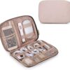 BAGSMART Large Electronics Organizer Travel Case, Travel Essentials, Cord Organizer Travel Cable Organizer Bag, Travel Accessories for Women, Pink