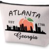 BLUPARK Georgia Pride Cosmetic Bag Georgia State Gift Atlanta Est 1788 Georgia Makeup Bag Atlanta Travel Gift (Atlanta Est)