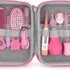 Baby Grooming Kit, 14 in 1 Portable Baby Safety Care Set with Hair Brush Comb Nail Clipper Nasal Aspirator etc for Nursery Newborn Infant Girl Boys Keep Clean(Pink) (Pink)