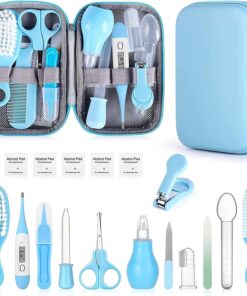 Baby Grooming Kit, Infant Safety Care Set with Hair Brush Comb Nail Clipper Nasal Aspirator,Baby Essentials Kit for Newborn Girls Boys