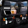 Backseat Car Organizer with Tray,Backseat Car Organizer with Foldable Tablet Holder Table and 8 Storage Pockets, Car Seat Organizer for Kids Travel Trip (2pack)