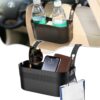 Car Headrest Cup Holder for Back Seat,Seat Back Hanging Storage Box with Hooks,Multipurpose Car Cup Holder Drink Pocket Food Tray,Car Travel Accessories (Black)
