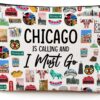 Chicago Cosmetic Bag Makeup Bag Chicago Lovers Gift Chicago Travel Souvenir Merch Vacation Friendship Gifts for Women Chicago Lovers Soul Sister Traveller Girls Trip Gifts Favors Christmas Birthday