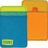 Chums Daily Wallet – Ultra Slim Wallet & Small Card Holder for Cash, ID and Credit Cards (Teal/Orange-Lime Green)