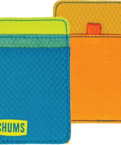 Chums Daily Wallet – Ultra Slim Wallet & Small Card Holder for Cash, ID and Credit Cards (Teal/Orange-Lime Green)