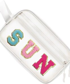 Clear SUN Makeup Bag Sunscreen SPF Pouch Beach Pool Lake Spa Travel Cosmetic Toiletry Stuff Organizer for Women Teenage Girls Mothers Day Nurse Appreciation Graduation Preppy Gifts