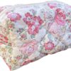 Cotton Quilted Makeup Bag Coquette Accessories Make up Bag Organizer Cute Floral Cosmetic Pouch Travel Makeup Bag for Women (Rosebud)
