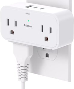 Cruise Ship Essentials, Travel Power Strip – No Surge Protector Cruise Approved, Outlet Extender Multi Plug Outlet with 4 AC Outlets 3 USB (2 USB C), 3 Sides Plug Adapter for Travel Cruise Essentials