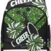 Dark Green Cheer Cheerleader Backpack Personalized Name Shoulder Bag Travel Daypack for Gift