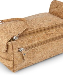 Denali Premium Cork Leather Compact Toiletry Bag – Sustainable Dopp Kit for Men, Waterproof Travel Organizer for Toiletries, Shaving Kit